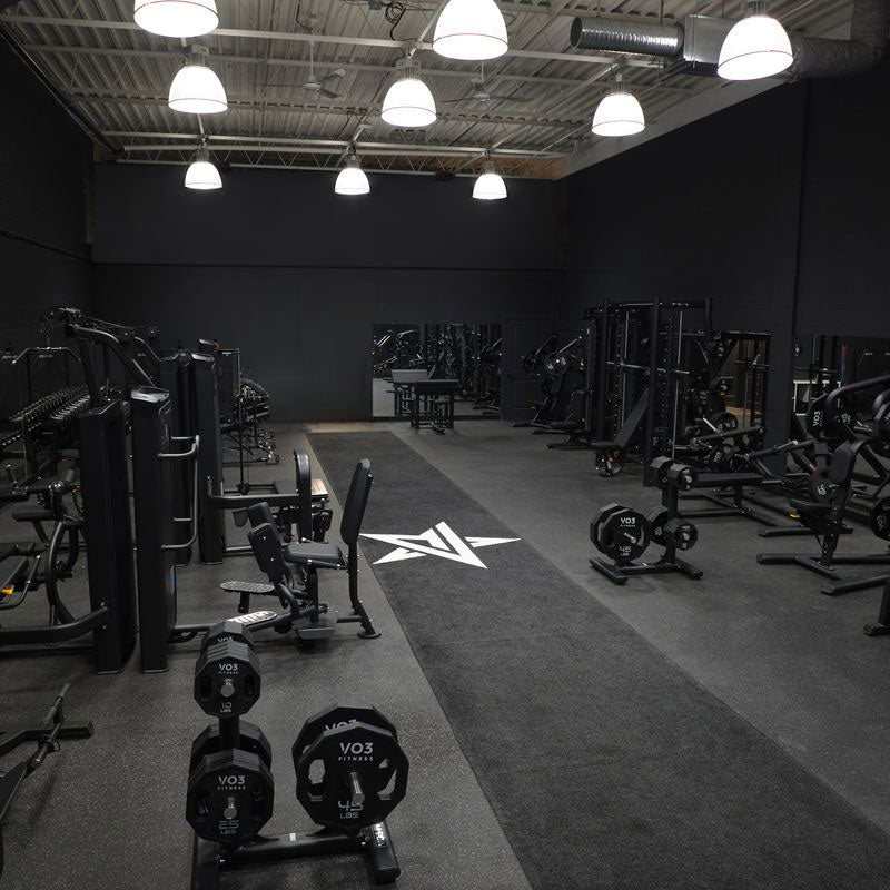 Commercial fitness facility equipped with premium training equipment