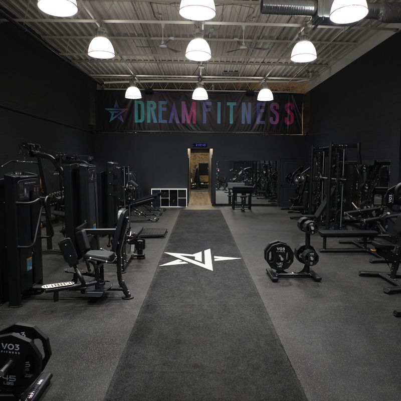 Commercial fitness facility equipped with premium training equipment