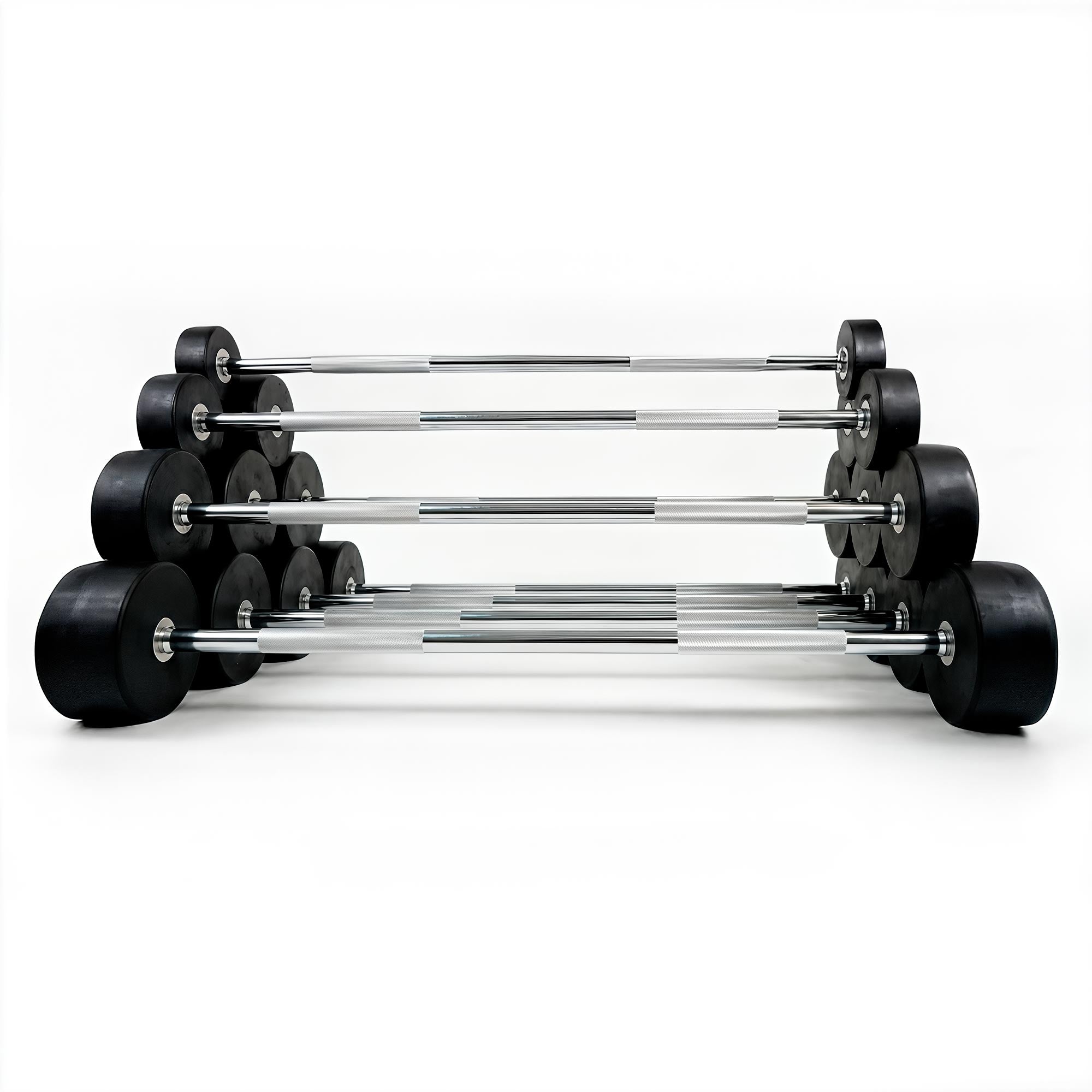 Barbell Rectangular VO3 Fixed Straight Barbell | Commercial Rubber Barbell 20–110 lb ...